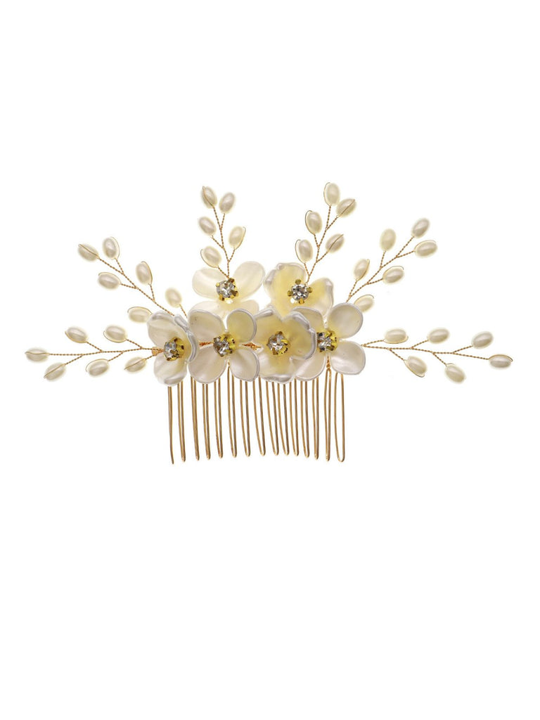 White Pearl Crystal Floral Hair Accessories - vintage fashion, retro style for vintage lovers