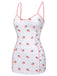 White & Pink 1950s Strawberry Pleated Swimsuit, vintage swimsuit, pin-up swimwear - perfect for women who love vintage and retro fashion
