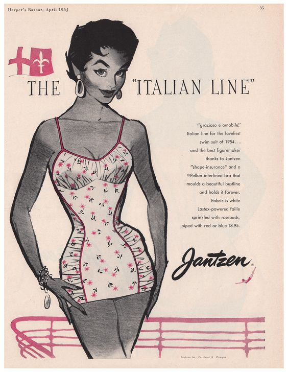 White & Pink 1950s Strawberry Pleated Swimsuit, vintage swimsuit, pin-up swimwear - perfect for women who love vintage and retro fashion
