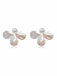 White Resin Pearl Flower Stud Earrings - vintage jewelry, Art Deco for vintage lovers