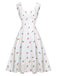 White Satin-faux Cherry Polka Dot Dress, vintage dress, retro fashion - perfect for women who love vintage and retro fashion