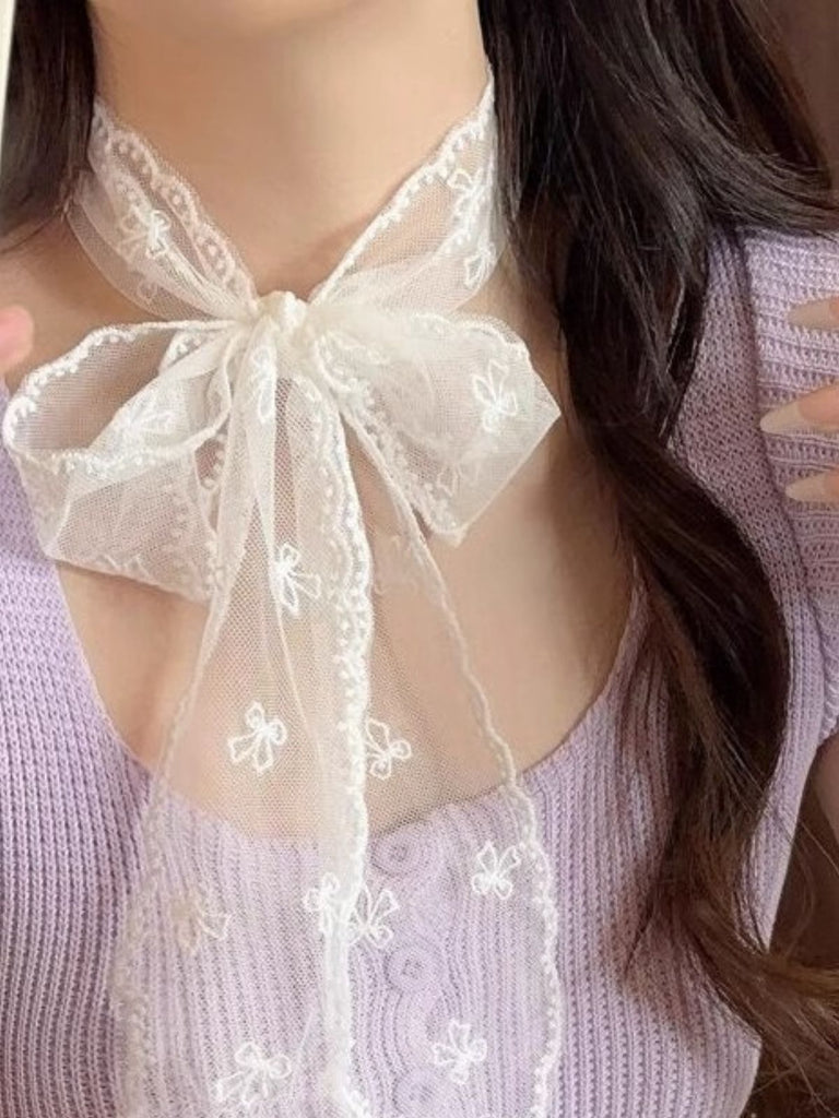 White Silk Scarf 4
