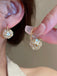 White Vintage Flower Cluster Crystal Huggie Earrings - vintage jewelry, Art Deco for vintage lovers
