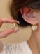 White Vintage Flower Cluster Crystal Huggie Earrings - vintage jewelry, Art Deco for vintage lovers