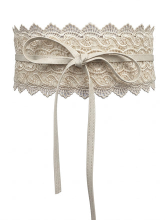 Wide Lace Floral Tie-Up Waist Belt, vintage tie, classic accessory - perfect for women who love vintage and retro fashion