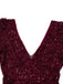Wine Red 1930s Sequin Bow Maxi Mermaid Dress - vintage dress, retro fashion, elegant red