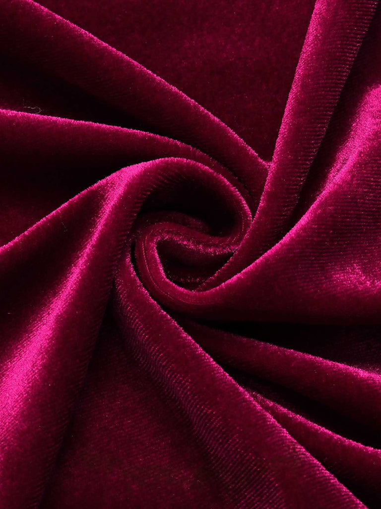 Wine Red 1930s Squared Neck Velvet Mermaid Dress — a 1930s silhouette that turns sidewalks into runways