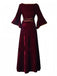 Wine Red 1930s Tangled Mother Gothel Velvet Dress - vintage dress, retro fashion, elegant red