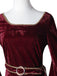 Wine Red 1930s Tangled Mother Gothel Velvet Dress - vintage dress, retro fashion, elegant red