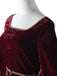 Wine Red 1930s Tangled Mother Gothel Velvet Dress - vintage dress, retro fashion, elegant red
