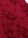 Wine Red 1930s V-Neck Floral Mesh Dress - vintage dress, retro fashion, elegant red