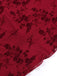 Wine Red 1930s V-Neck Floral Mesh Dress - vintage dress, retro fashion, elegant red