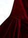 Wine Red 1930s Velvet Ruffled Hem Dress - vintage dress, retro fashion, elegant red