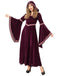 She slips into this Wine Red 1940s Velvet Bat Sleeves Hooded Dress and suddenly it's a 1940s daydream