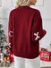 Wine Red 1950s Bowknot Pattern Sweater - vintage fashion, retro style, elegant red