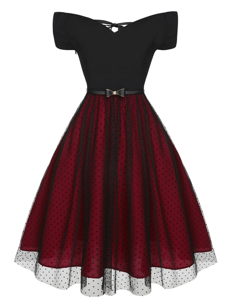 1950s Polka Dots Drop Shoulder | 1950s | vintage dress, retro fashion