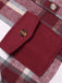 Wine Red 1950s Shirt Collar Tartan Plaid Coat - vintage fashion, retro style, elegant red