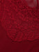 Wine Red 1950s Strap Lace Bow Nightgown - vintage nightgown, retro sleepwear, elegant red