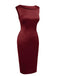 Wine Red 1960s Back Bowknot Pencil Dress — vintage elegance for the modern woman