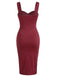 Wine Red 1960s Color Block Bodycon Ruched Mesh Dress | vintage dress, retro fashion, elegant style - perfect for retro fashion enthusiasts