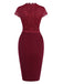 Wine Red 1960s Lace Patchwork Pencil Dress, vintage dress, retro fashion, lace detail - perfect for women who love vintage and retro fashion