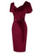 This Wine Red 1960s Solid Belt Lantern Dress wraps her in 1960s elegance, one twirl at a time