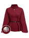 Wine Red 1960s Solid Belted Cloak Coat, vintage coat, retro outerwear - perfect for women who love vintage and retro fashion