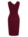 Wine Red 1960s Solid Ruffle Trim Pencil Dress, vintage dress, retro fashion - perfect for women who love vintage and retro fashion