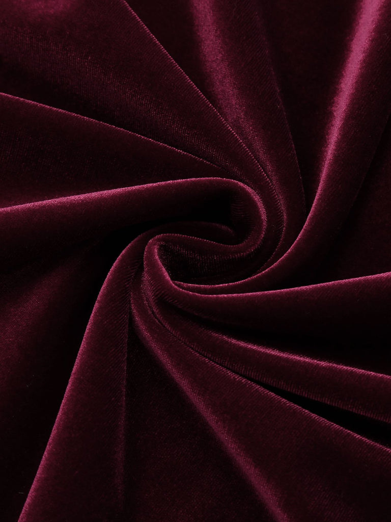 Wine Red 1960s Velvet Bodycon Dress — vintage elegance for the modern woman