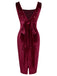Wine Red 1960s Velvet Elk Bow Dress, vintage dress, retro fashion - perfect for women who love vintage and retro fashion