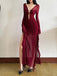 Wine Red 1970s Sheer Mesh Ruffle Maxi Dress - vintage dress, retro fashion, elegant red