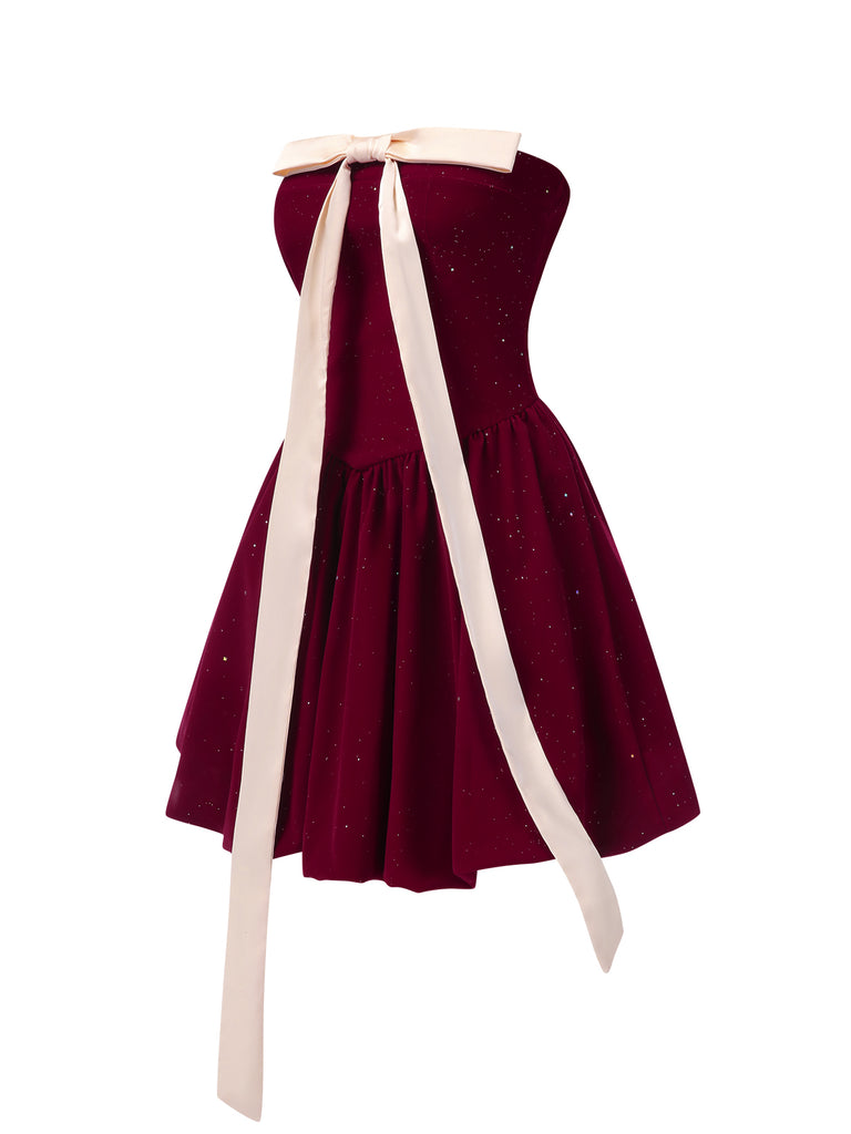 1980s Bow Glitter Tube Top | 1980s | vintage dress, retro fashion