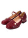 Wine Red PU Leather Pearl Mary Jane Shoes, vintage shoes, retro heels - perfect for women who love vintage and retro fashion
