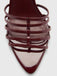 Wine Red Vintage Pointed Toe High Heel Sandals - vintage shoes, retro heels for vintage lovers