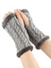 Winter Faux Fur Trim Knit Fingerless Gloves - vintage fashion, retro style