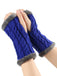 Winter Faux Fur Trim Knit Fingerless Gloves - vintage fashion, retro style