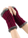 Winter Faux Fur Trim Knit Fingerless Gloves - vintage fashion, retro style