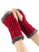 Winter Faux Fur Trim Knit Fingerless Gloves - vintage fashion, retro style