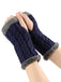 Winter Faux Fur Trim Knit Fingerless Gloves - vintage fashion, retro style