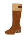 Winter Faux Suede Block Heel Snow Boots - vintage shoes, retro heels