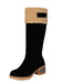 Winter Faux Suede Block Heel Snow Boots - vintage shoes, retro heels