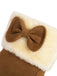 Winter Plush Trim Bow Round Toe Ankle Boots - vintage fashion, retro style