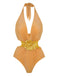 She's wearing Yellow 1930s 3D Flower Halter Swimsuit and the whole beach remembers the 1930s
