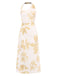 Yellow 1930s Asymmetric Neckline Floral Dress: where 1930s romance meets her modern spirit