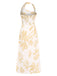 Yellow 1930s Asymmetric Neckline Floral Dress — the kind of 1930s dress that makes strangers smile