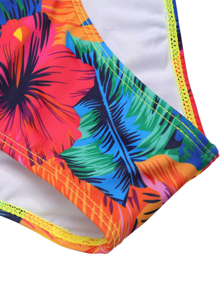 Yellow 1940s Ruffles Floral Swimsuit: 1940s Riviera elegance, reimagined for her