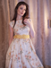Yellow 1950s Boat Neck Antique Floral Dress - vintage dress, retro fashion, rockabilly