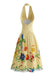 Yellow 1950s Halter Backless Floral Dress, vintage dress, retro fashion, rockabilly, pin-up fashion - perfect for women who love vintage and retro fashion
