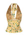 Yellow 1950s Halter Deep V-Neck Lily Top - vintage fashion, retro style