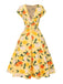 Yellow 1950s Hydrangea Floral Ruched Dress — a 1950s silhouette that turns sidewalks into runways